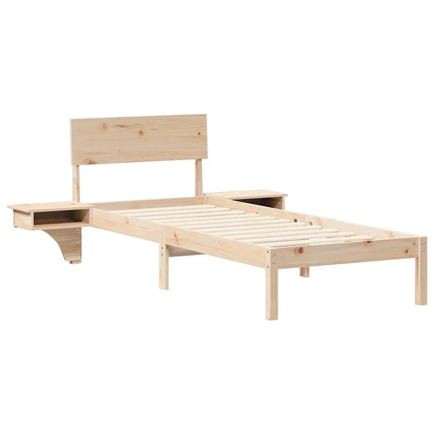 vidaXL Bettrahmen mit Kopfteil Braun 75 x 190 cm Massives Kiefernholz 873472