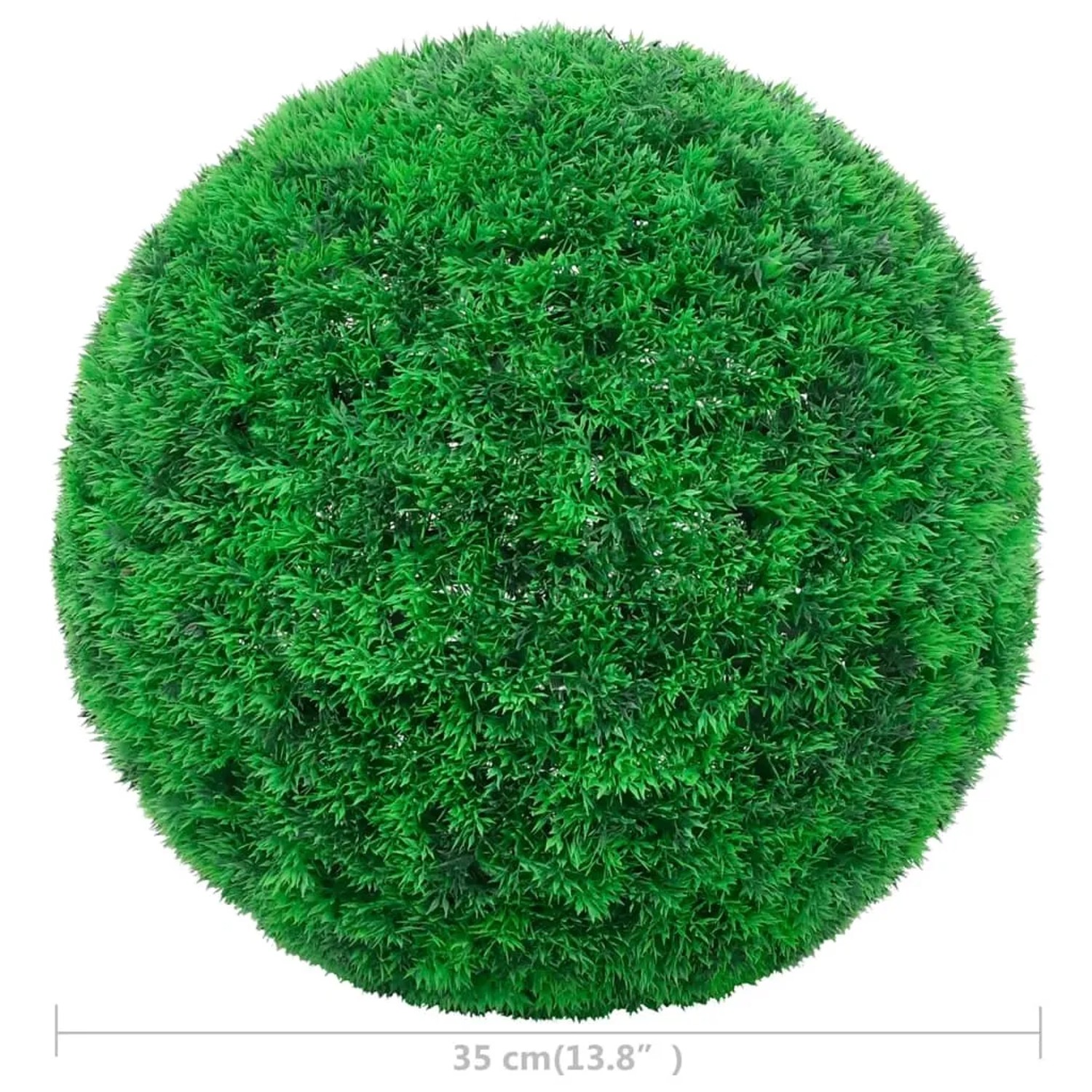 Zwei grüne, künstliche Buchsbaumkugeln, 35 cm Durchmesser, für Innen und Außen.