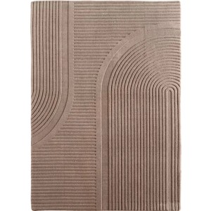 Moderner Kurzflorteppich Pompei in Creme mit 3D-Relief, 80x150 cm.