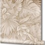 Beige Vliestapete Botanica Floral von Marburg mit Pflanzenmuster für Wohnräume.