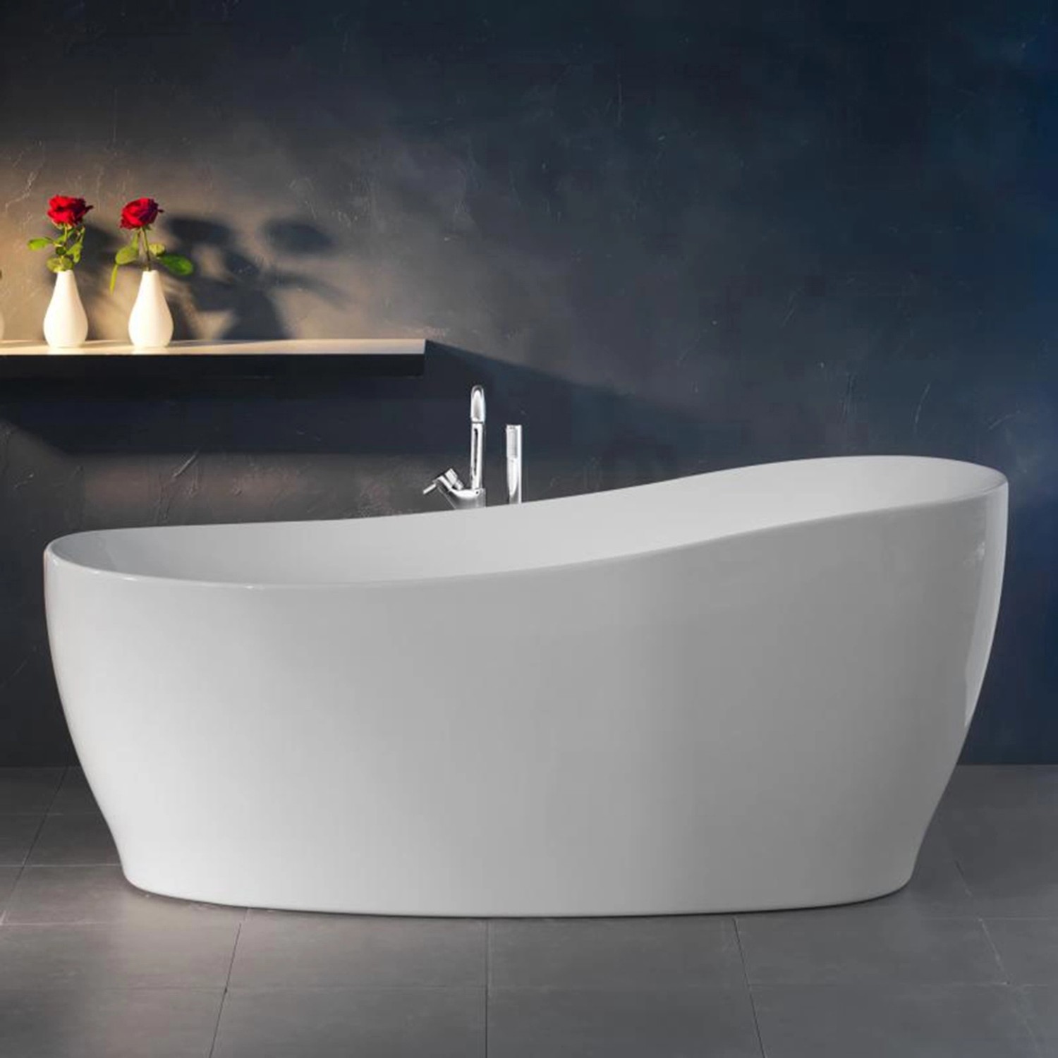 Freistehende Badewanne Aviva 180 cm x 85 cm Weiß