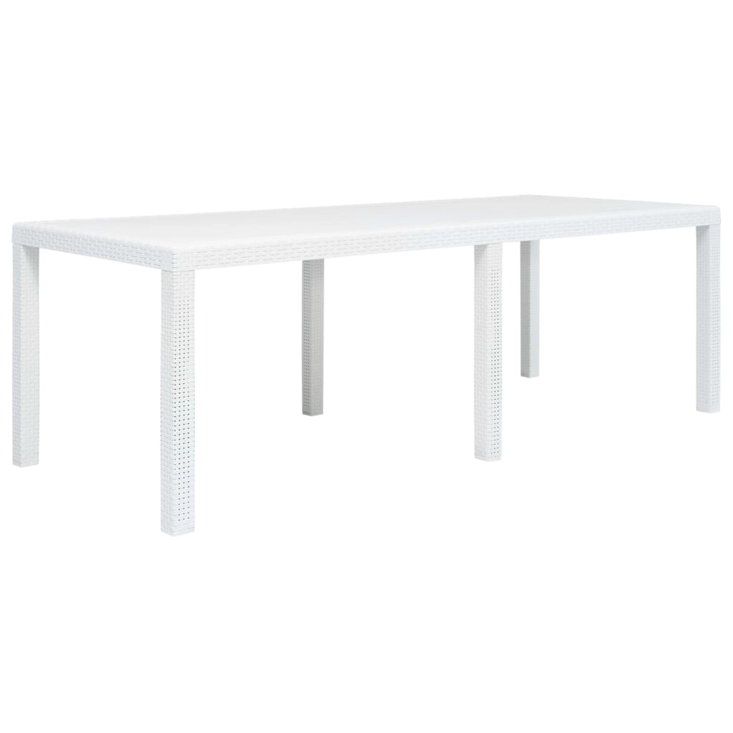 vidaXL Gartentisch Weiß 220x90x72 cm Kunststoff Rattan-Optik 45607 günstig online kaufen