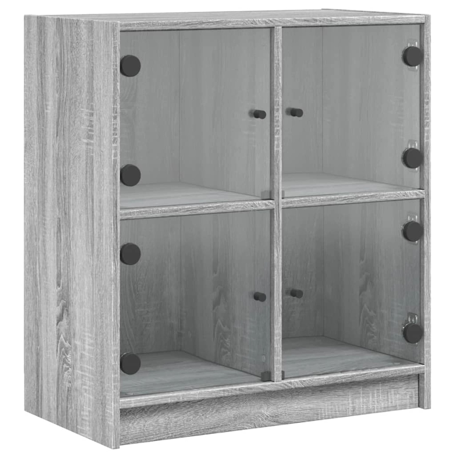 vidaXL Beistellschrank mit Glastüren Grau Sonoma 68x37x75,5 cm 836383