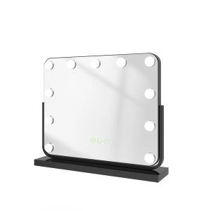 Emke Hollywood Kosmetikspiegel mit Beleuchtung und 7x Vergrößerung, 50x42cm.