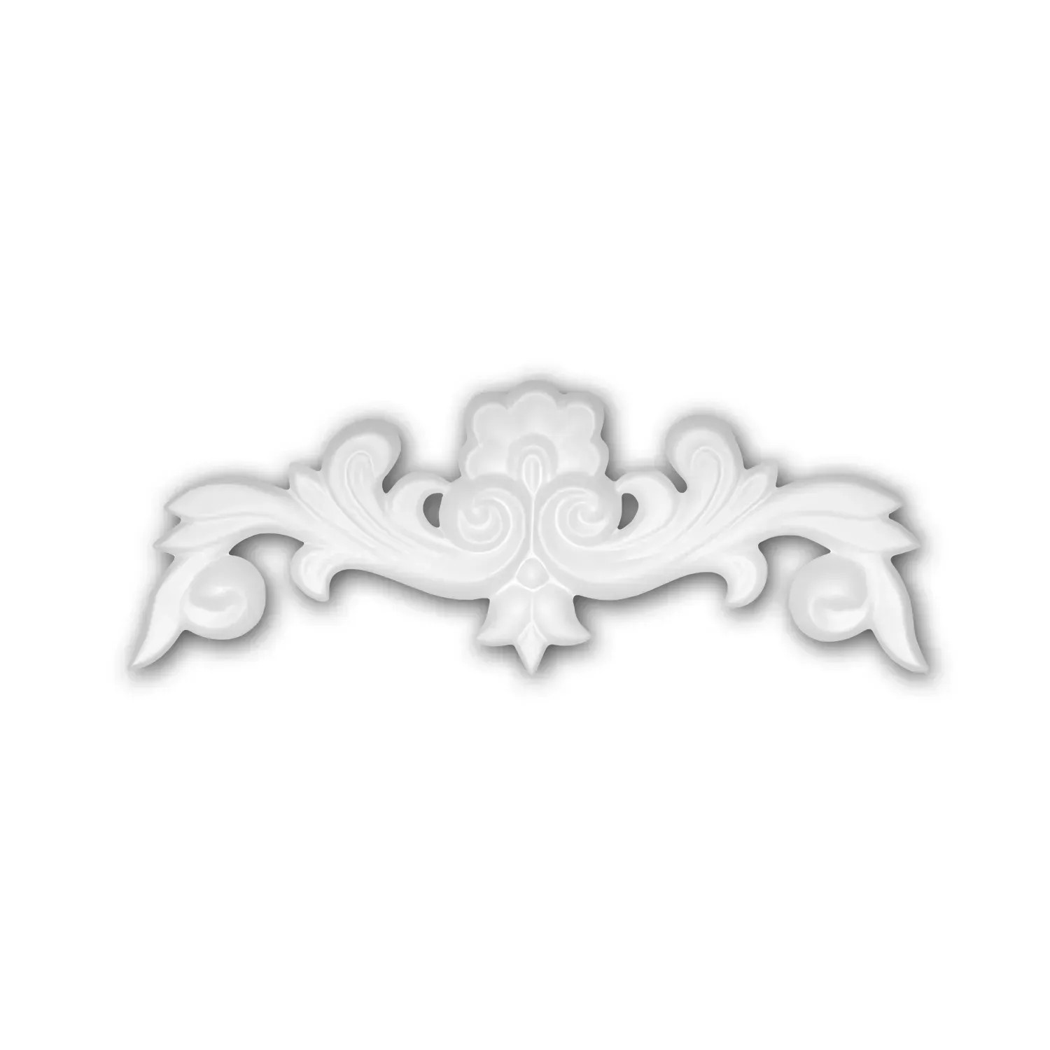 PROFHOME 160034 Zierelement dekoratives Element Stuckdekor aus Polyurethan 26,8 cm x 9,8 cm x 1,2 cm Weiß