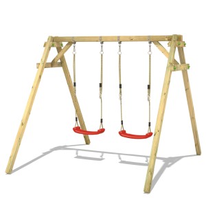 Wickey Schaukel Smart Move Rot mit zwei roten Schaukelsitzen für den Garten.