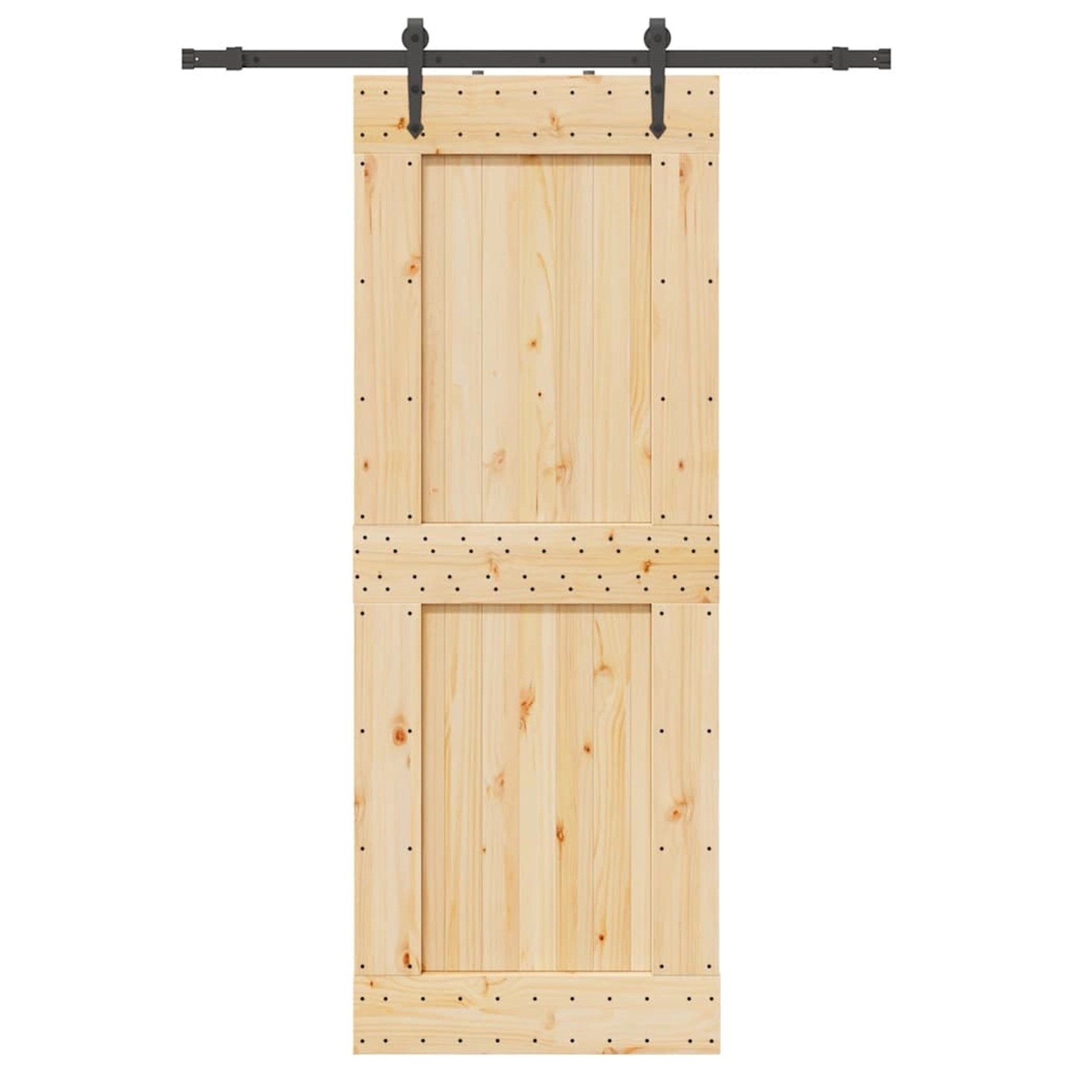 vidaXL Schiebetür mit Beschlag 85x210 cm Massivholz Kiefer 3332738 günstig online kaufen