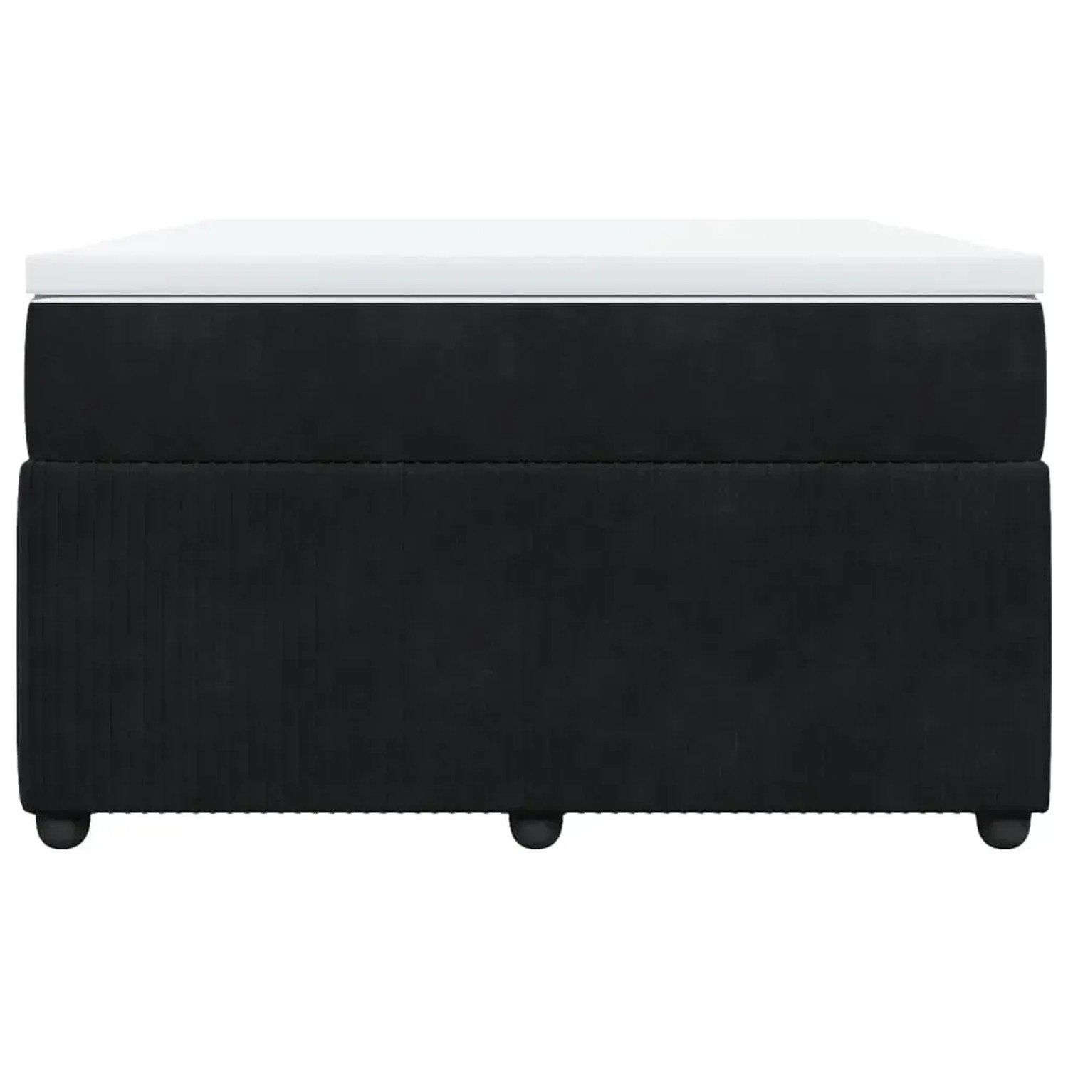 Schwarzes vidaXL Boxspringbett 120x200 cm mit Matratze und weißem Topper.