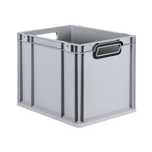 PROREGAL Eurobox Nextgen Color HxBxT 32x30x40cm 30 Liter Griffe Schwarz Offen Grau Eurobehälter Transportbox Transportbehälter