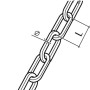 Skizze einer gehämmerten Conacord Zierkette aus Stahl, Ø 3 mm, in Messingoptik.
