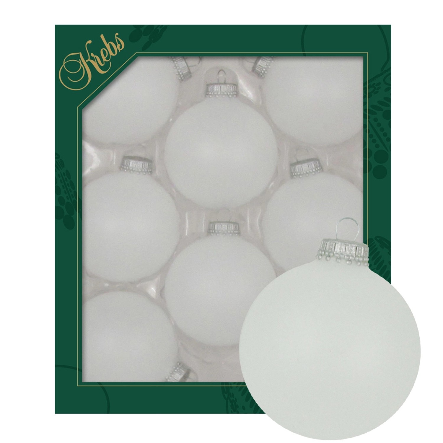 Krebs Glas Lauscha Weihnachtskugeln Frost Uni 8er-Set 7cm