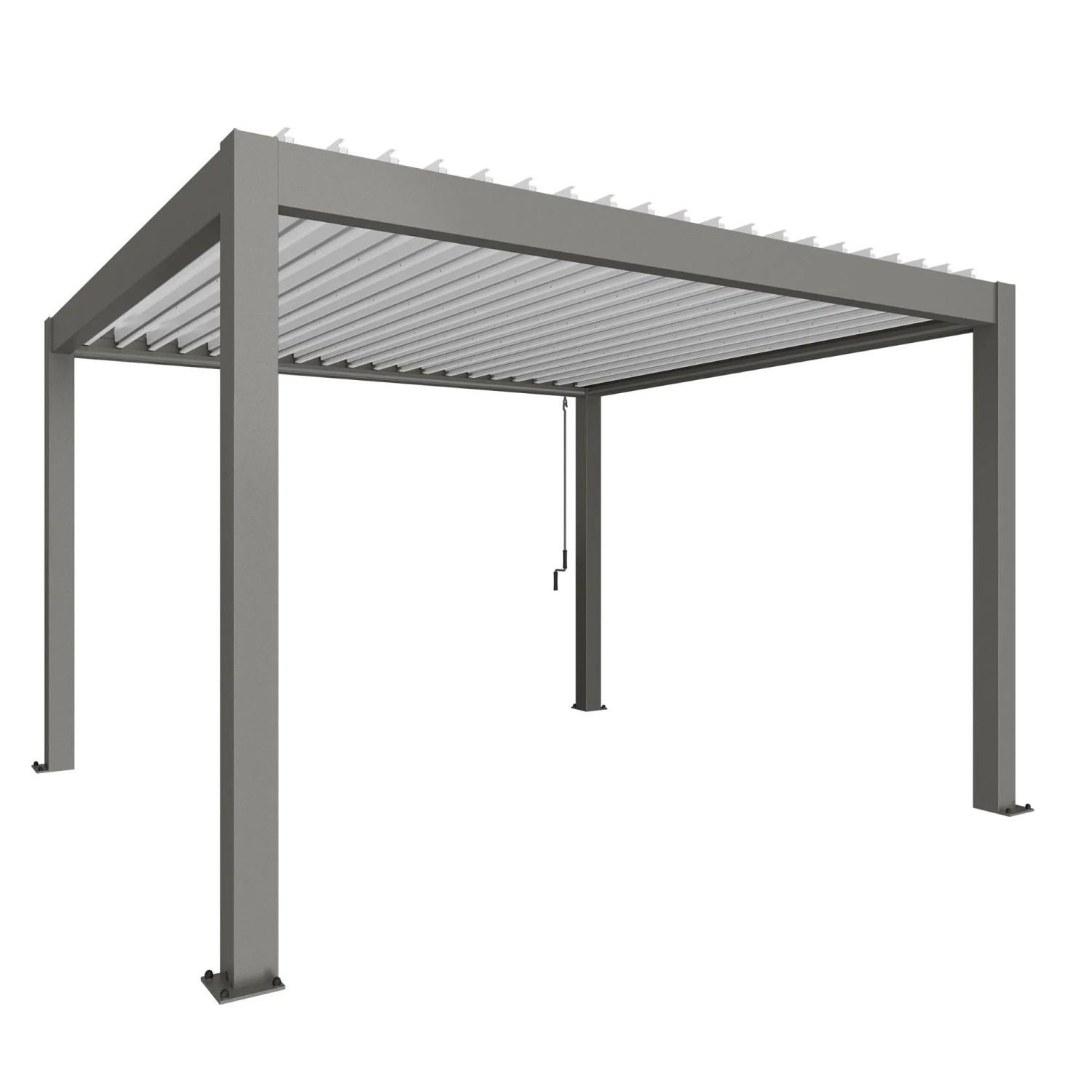 Biohort Pergola 4 m x 3,5 m Quarzgrau-Metallic