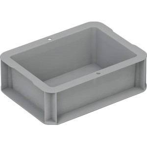 Graue Eurobox-System Box Vollwand, 20x15x7 cm, zur Aufbewahrung und als Teil eines modularen Systems.