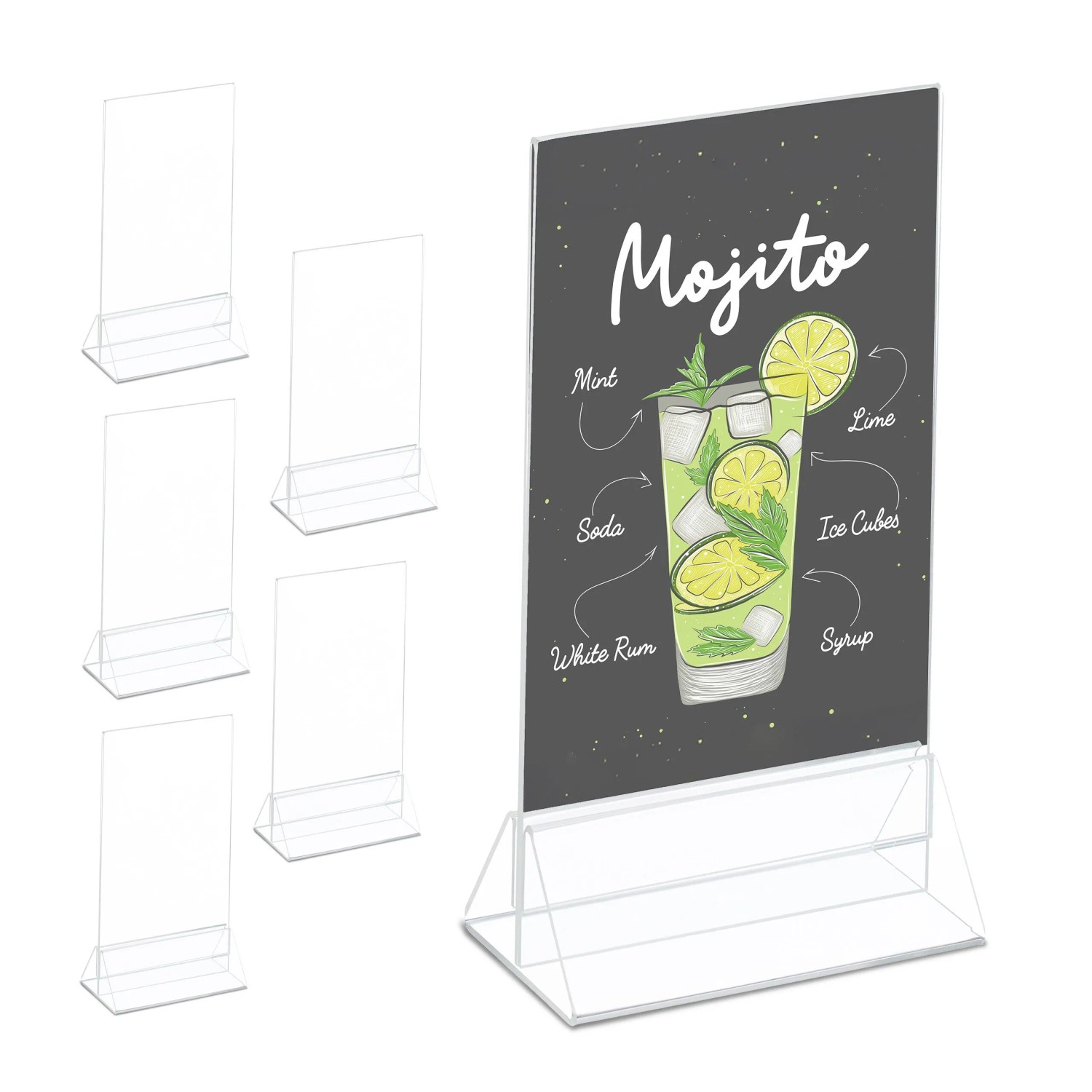 Relaxdays Tischaufsteller DIN A6 Acryl Transparent Doppelseitig 19 x 11 x 6 cm 0,1 kg