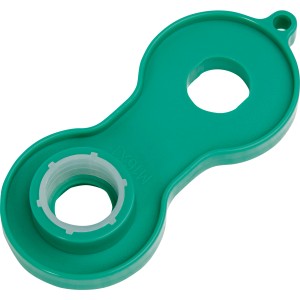 Grüner Mischdüsenschlüssel M16/M18/M20 aus Kunststoff zum Wechseln von Armaturdüsen.