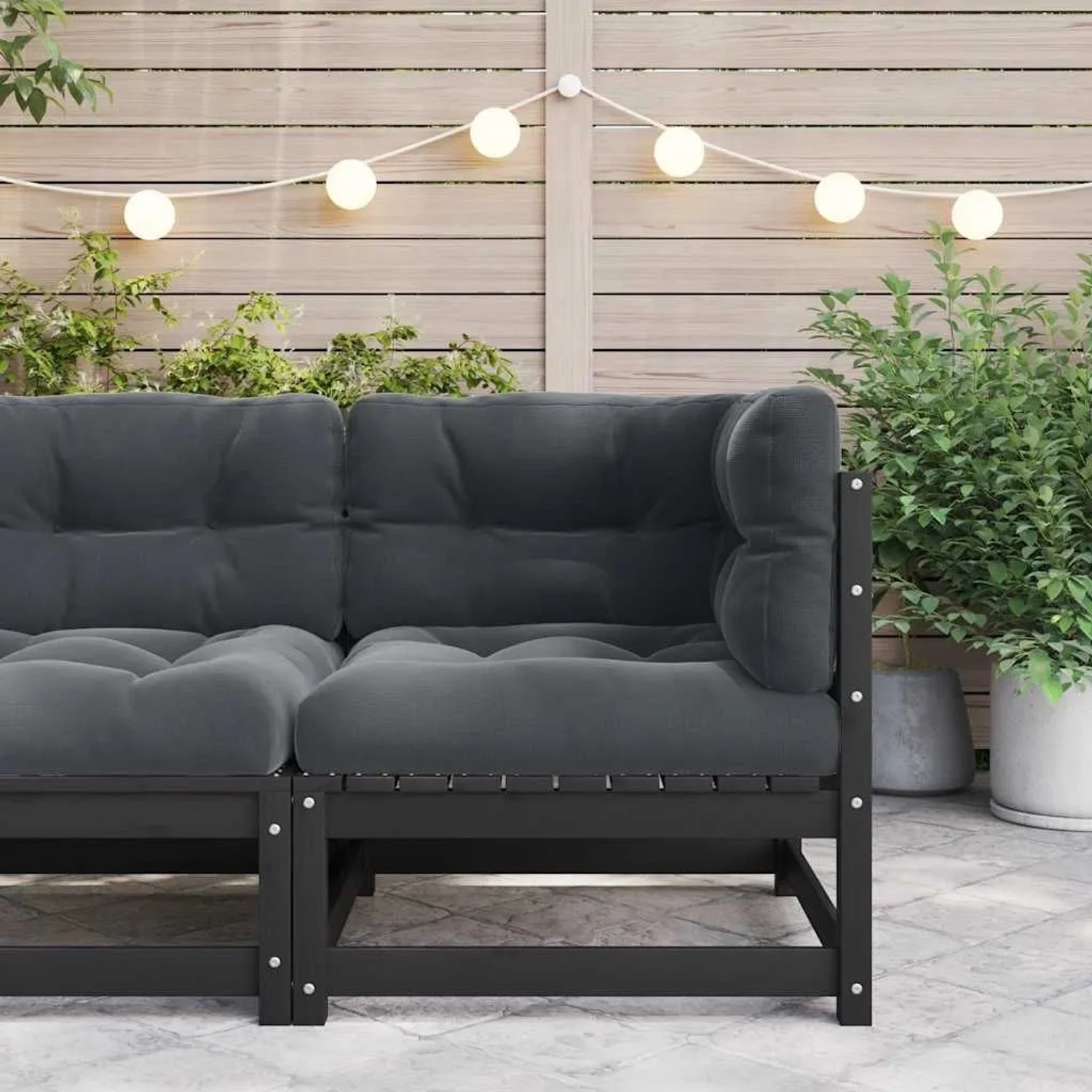 vidaXL Garten-Ecksofa mit Kissen Massivholz Kiefer 805719