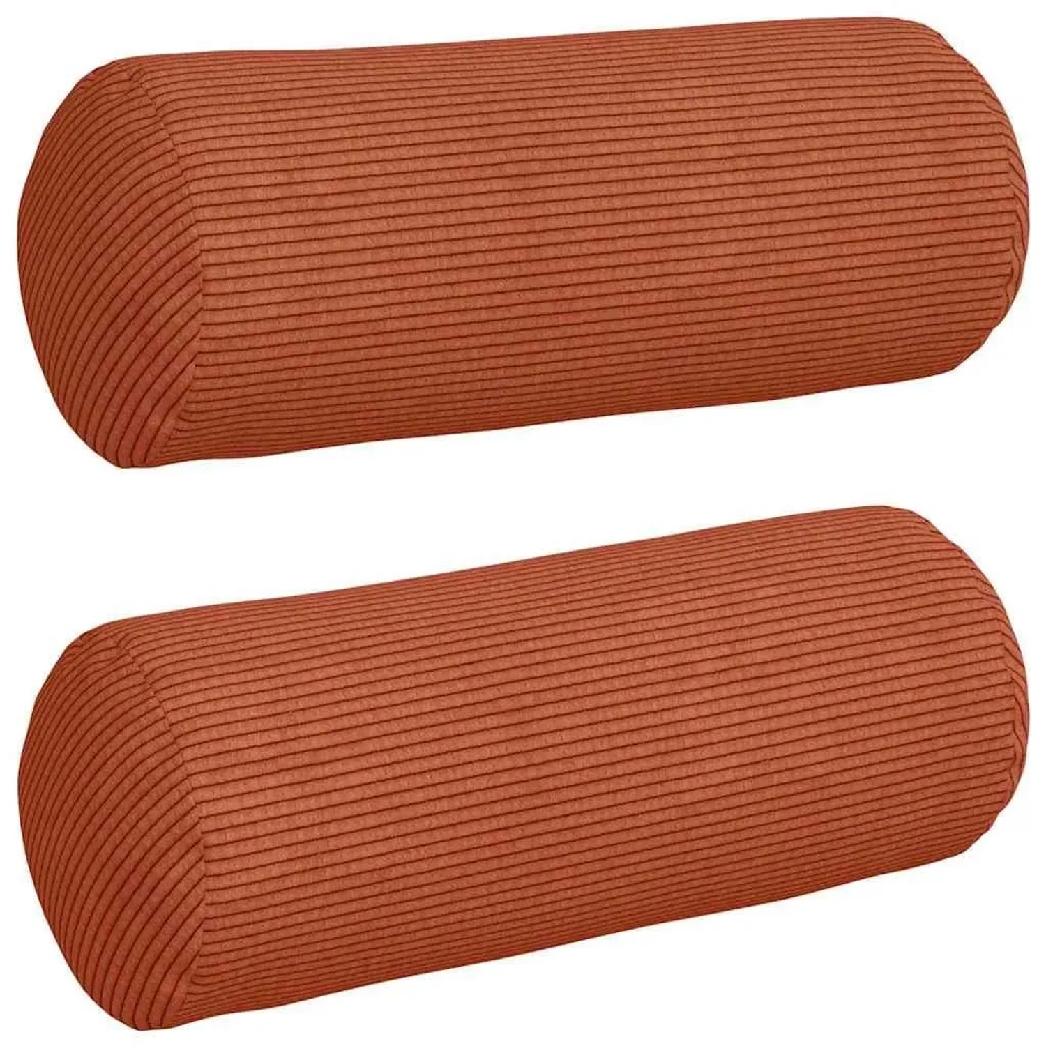 vidaXL Bolsterkissen 2 Stück Rot-Orange Ø 15 x 40 cm Cordstoff 42014310