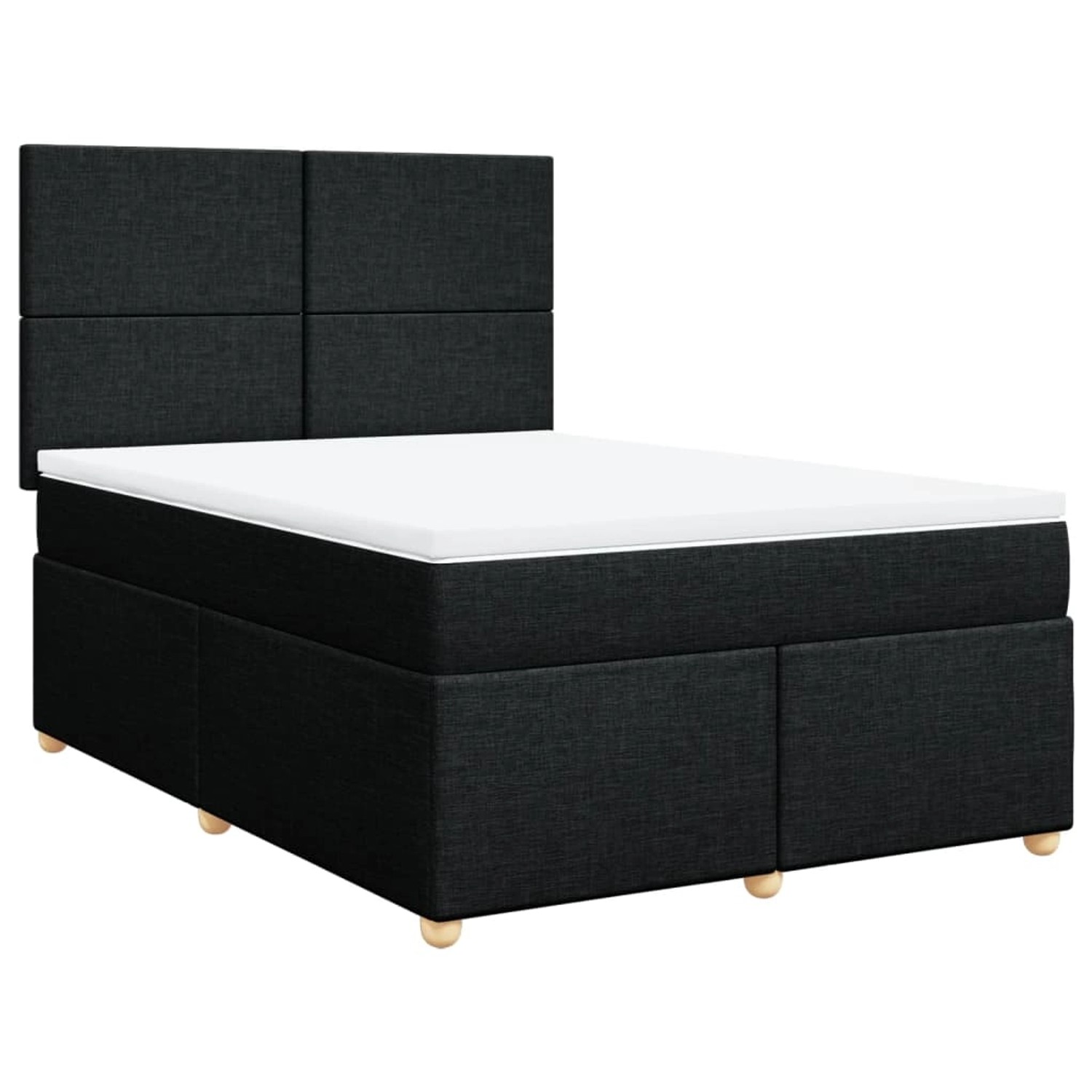 vidaXL Boxspringbett mit Matratze Schwarz 160x200 cm Stoff 3291326 günstig online kaufen