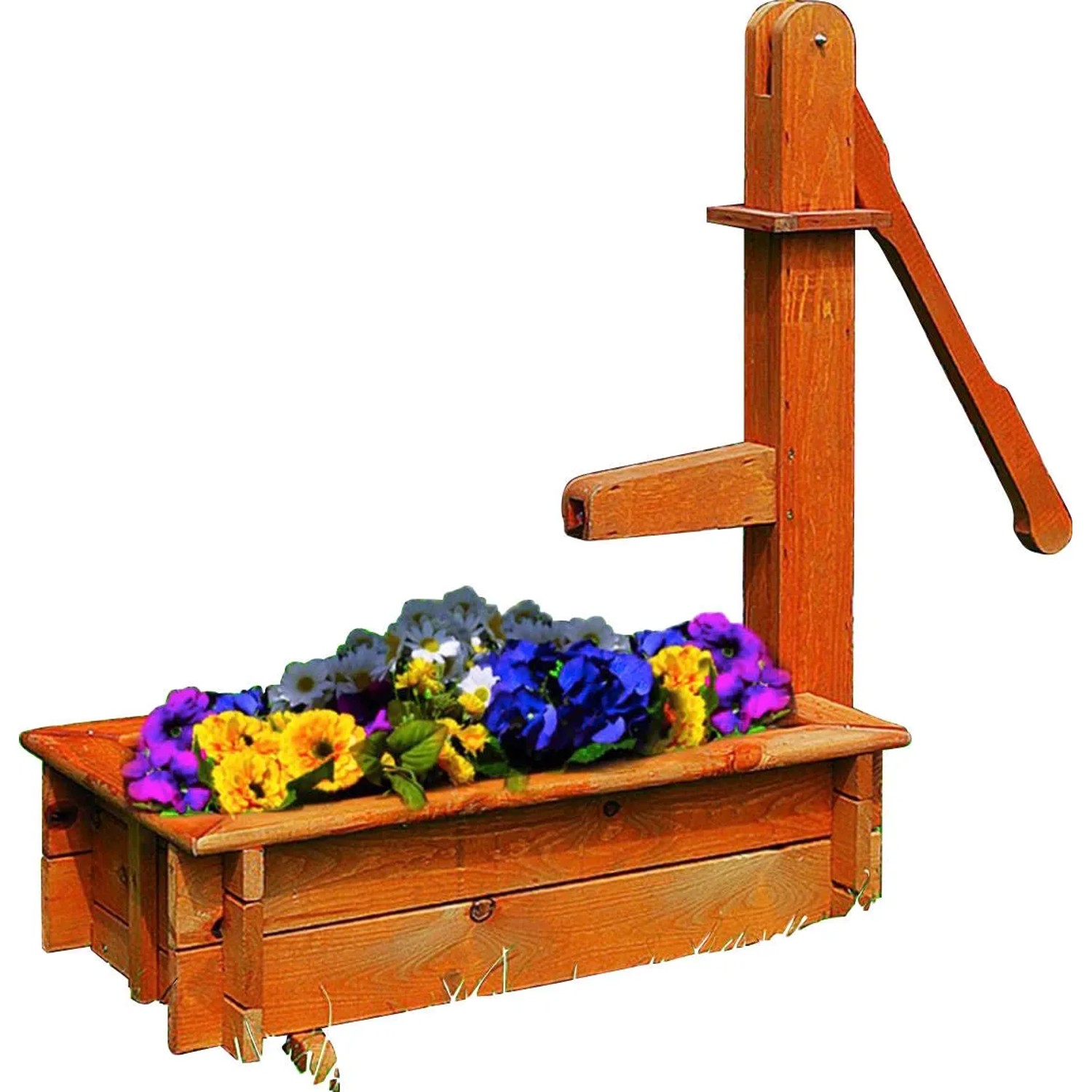 Promadino Holztrog 70 cm mit Holzschwengelpumpe
