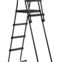 Schwarze EXIT Poolleiter für Pools mit 108-122 cm Rahmenhöhe, mit Handlauf und Anti-Rutsch-Sprossen.