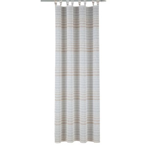 Beige-grauer Schlaufenschal Thomas von Neusser Collection, 245x135 cm, mit Streifenmuster.