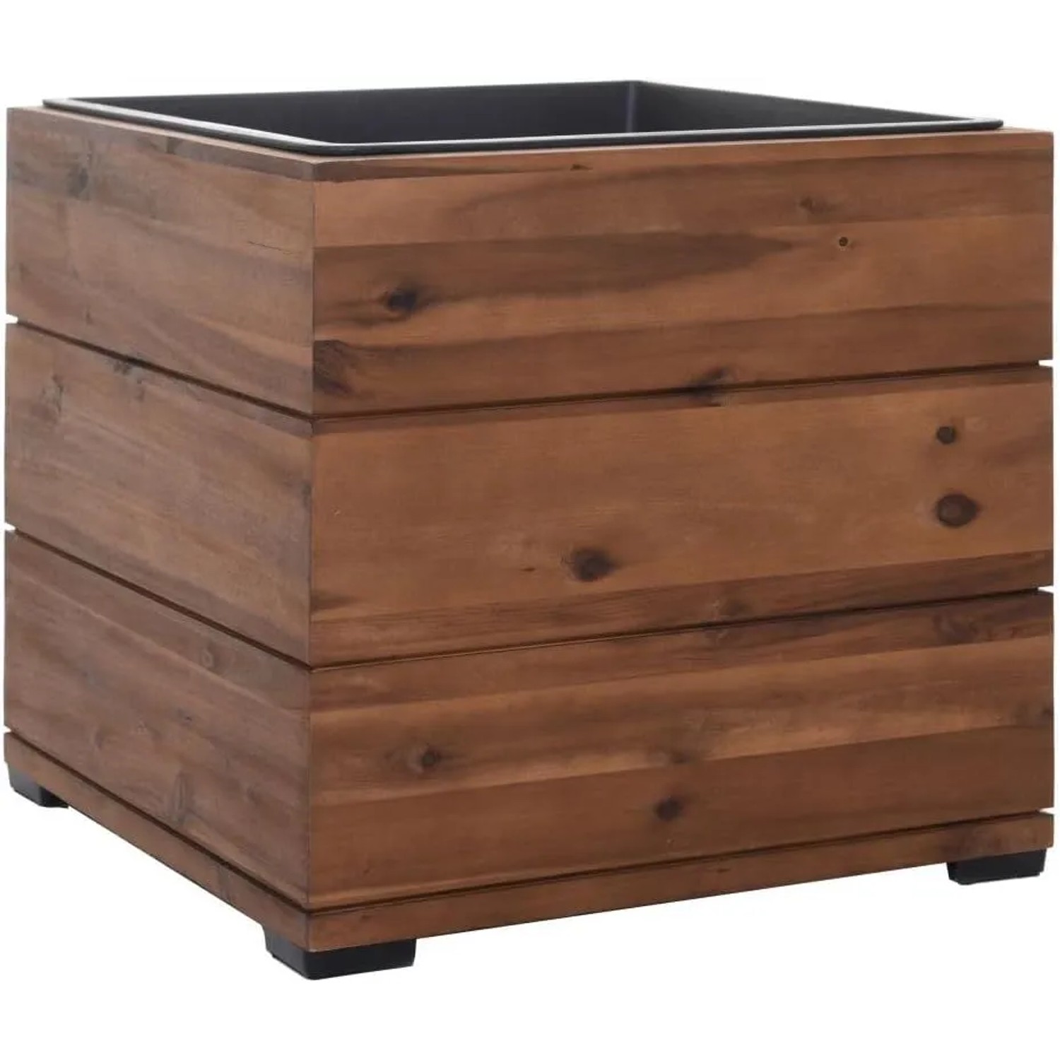 Vivanno Pflanzkübel Block 44 cm x 44 cm x 41 cm Haselnussbraun