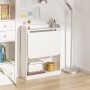 SoBuy Klapp-Schreibtisch FWT92-W, weißer Computertisch mit Ablagen.