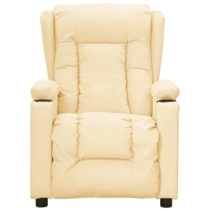 vidaXL Massagesessel Elektrisch Creme Kunstleder 3098811