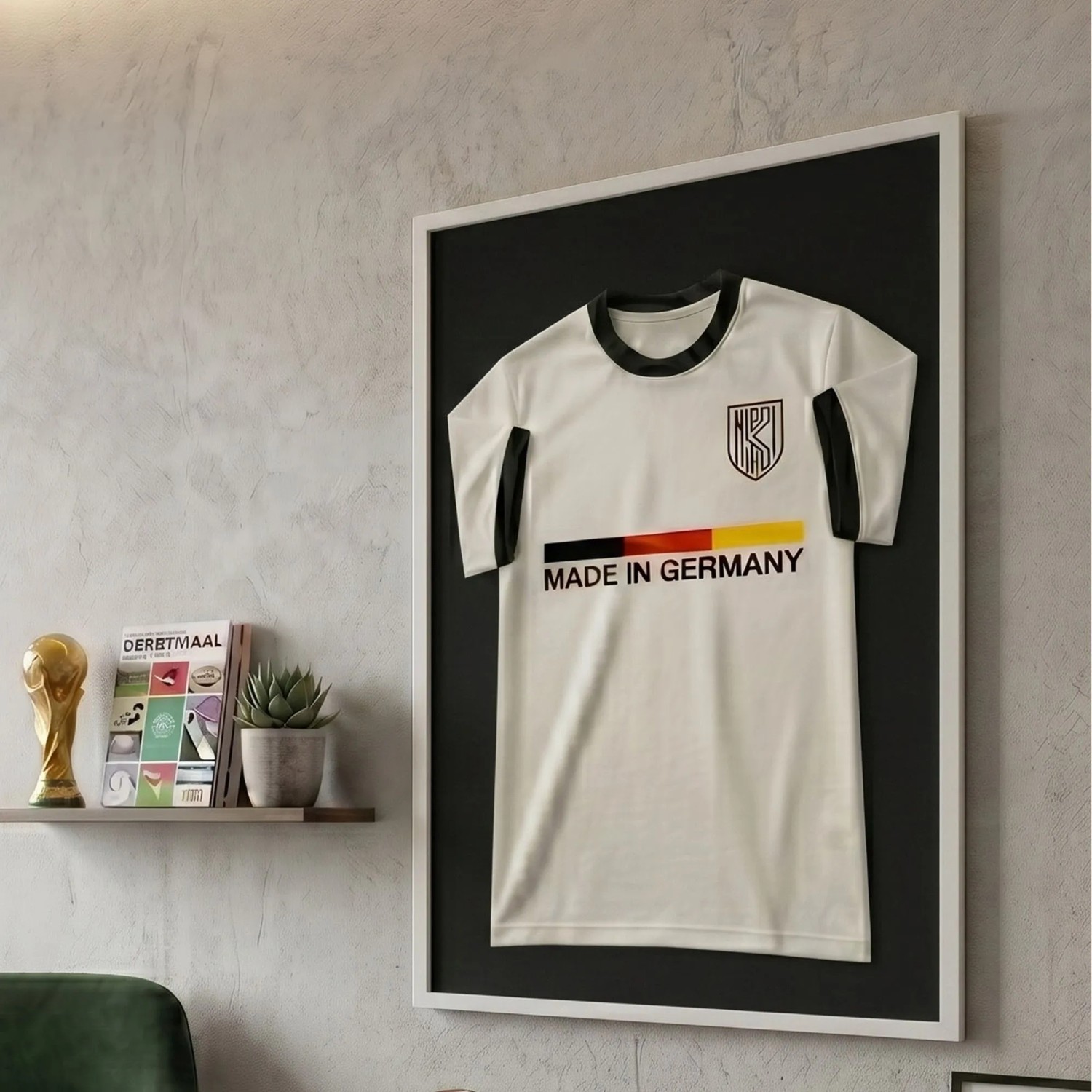 K-Möbel Echtholz Trikot Rahmen Weiß 70x100 cm