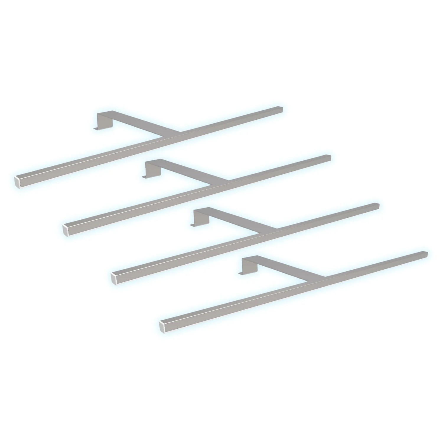 kalb LED Aufbauleuchten 4er Set Silbergrau 600mm Schrankbeleuchtung Neutralweiß