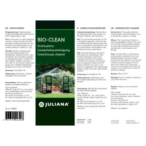 Juliana Gewächshausreiniger 1000ml für die Reinigung und Pflege von Gewächshäusern.