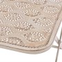 Detailansicht: Weißes vidaXL Bistro-Set mit floralem Muster, Stahl. Gartenmöbel.