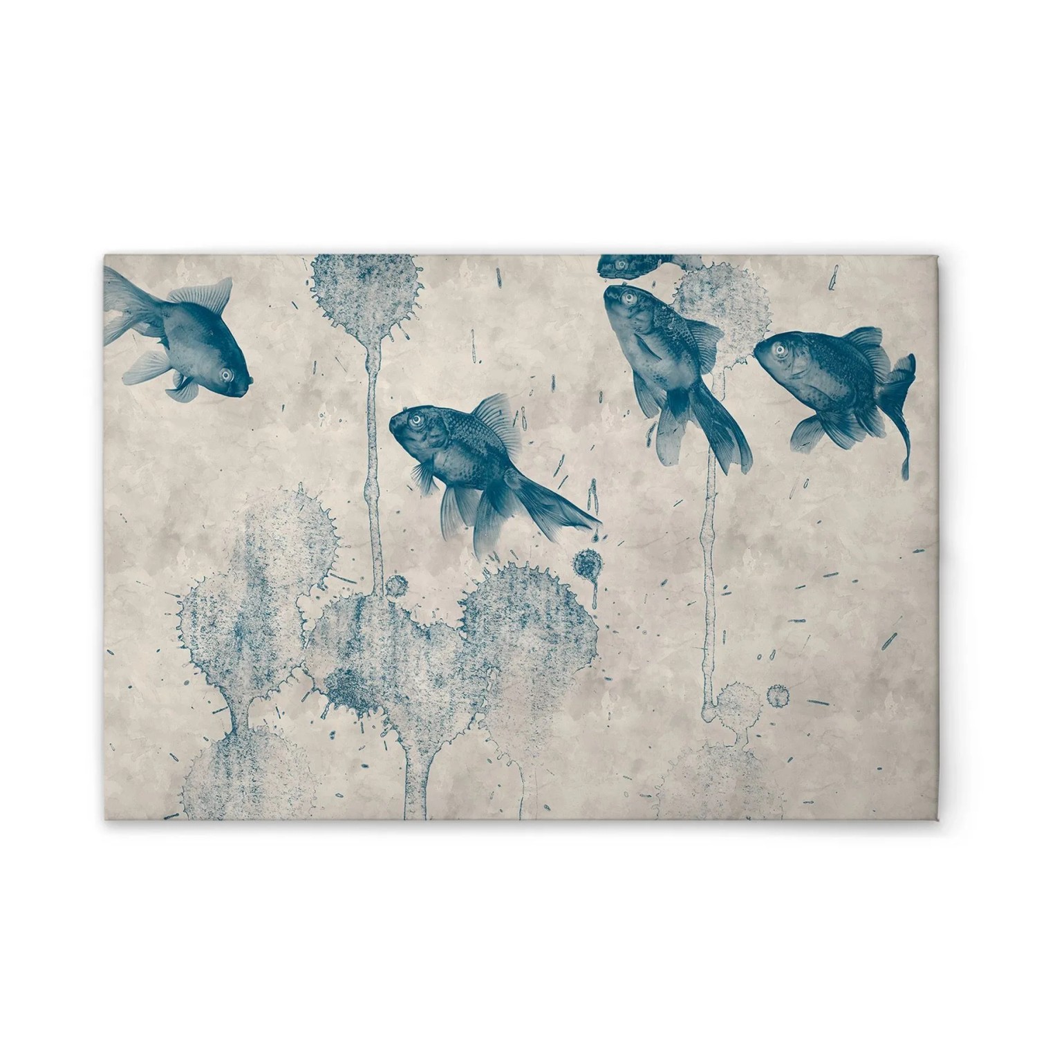 Tadessi Leinwandbild - M1-No.50924 - Fische Gemälde - 90 x 60 cm - Hochformat