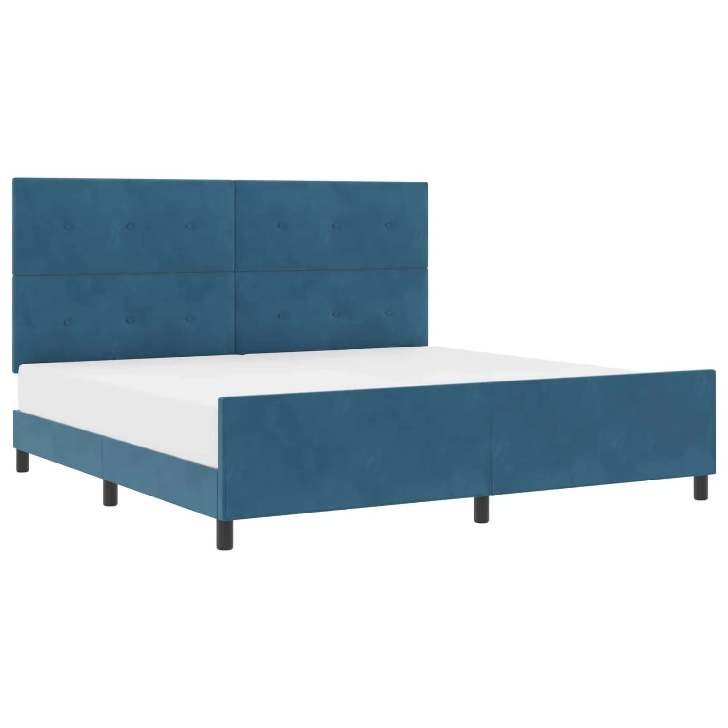 vidaXL Boxspringbett mit Kopfteil Dunkelblau 200 x 200 cm Samt 3344967