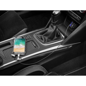 Eufab Universal KFZ Ladekabel mit Smartphone im Auto, 12V/24V, für Zigarettenanzünder.