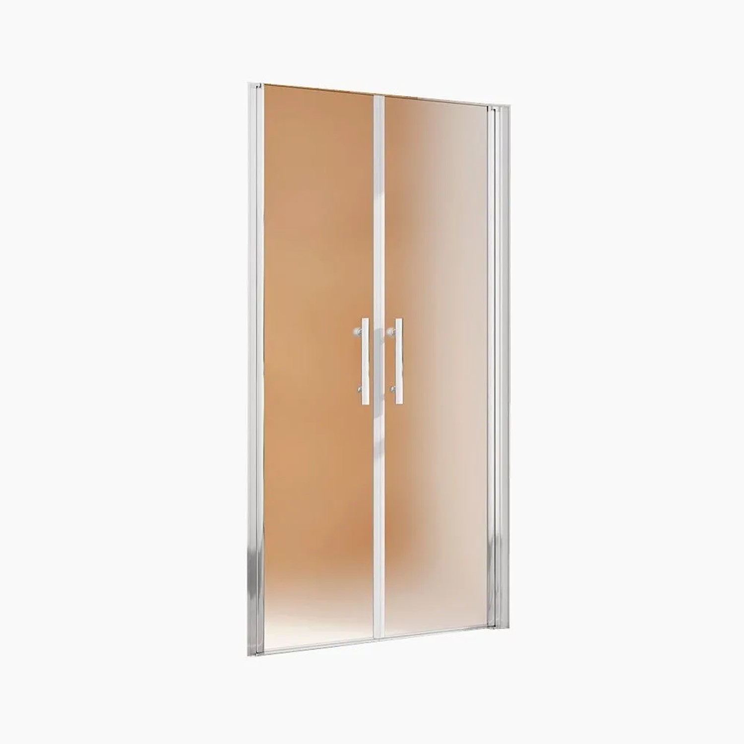 Duschparadies Nischentür Schwingtür Doppeltür 75 x 195cm Duschtür 6mm Nano Milchglas