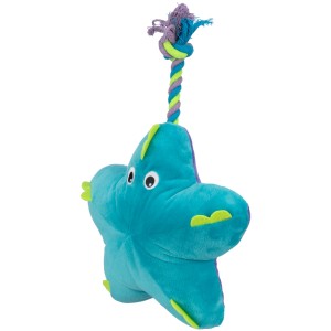 Jollypaw Hundespielzeug Seestern mit Tau, blau, aus Plüsch, 32cm.