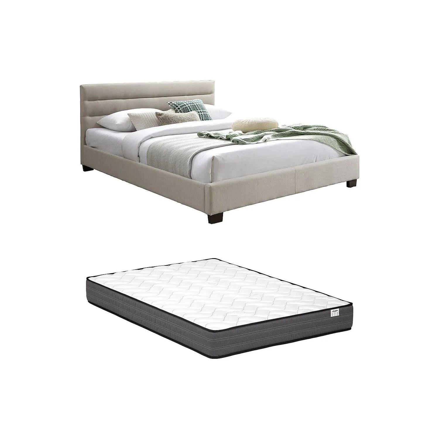Vente-unique Bettrahmen Faustin Beige 165 cm
