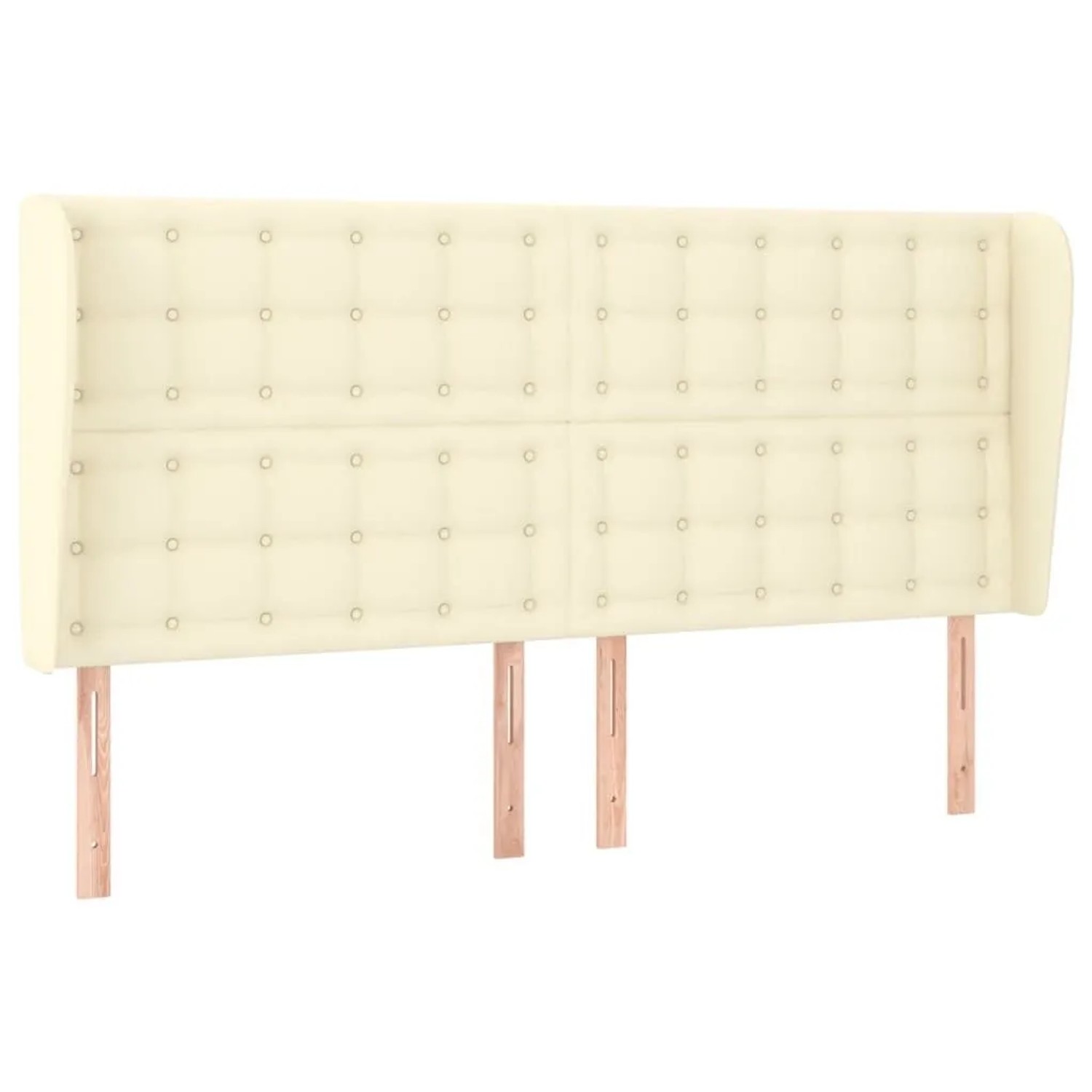 vidaXL Kopfteil mit Ohren Creme 203x23x118/128 cm Kunstleder 3118066