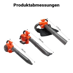 Wiltec 3In1 Laubbläser Laubsauger Häcksler 1Ps Benzin Gartenhäcksler Laubgebläse