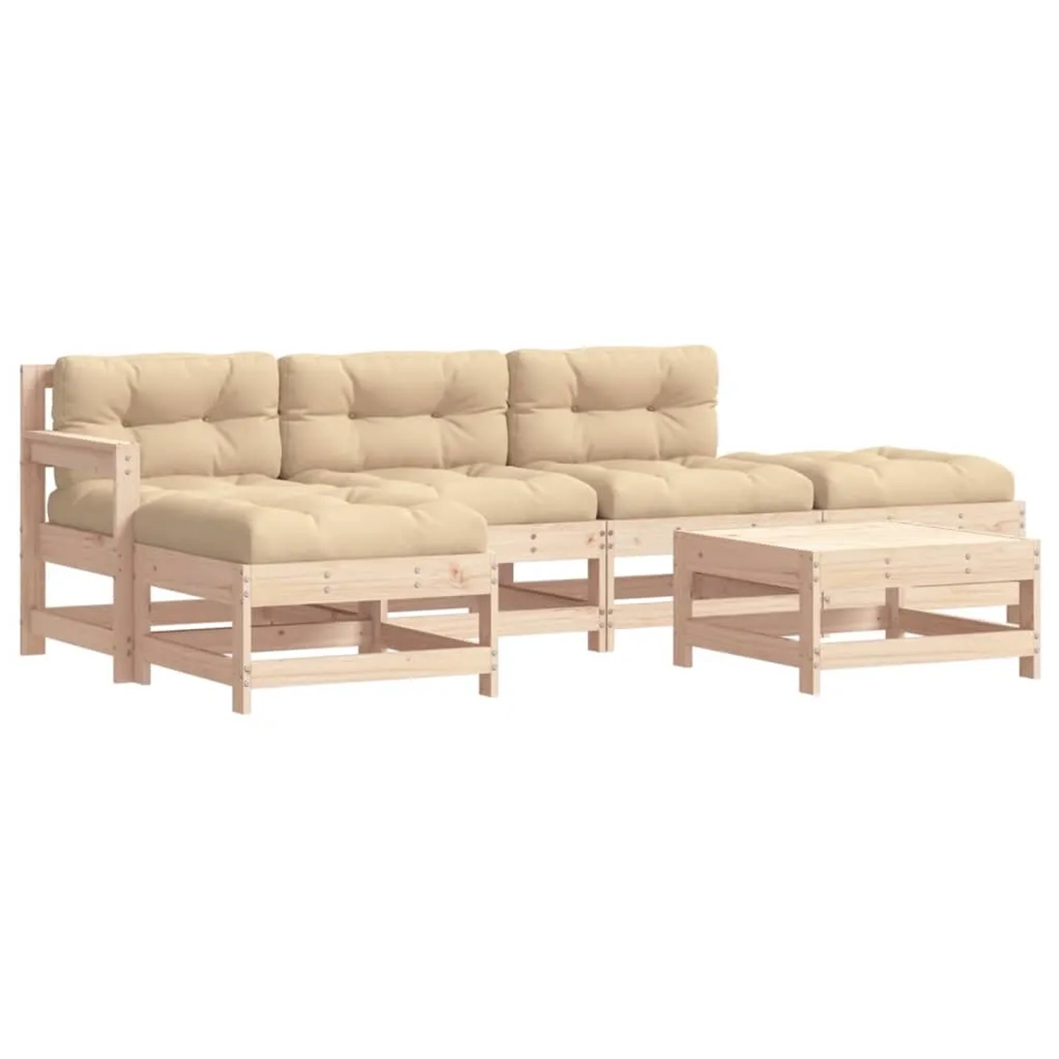 vidaXL 6-Tlg Garten-Lounge-Set mit Kissen Massivholz 3185906 günstig online kaufen
