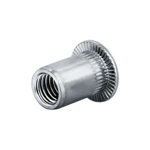 Goebel M3 Blindnietmutter, Stahl verzinkt, Flachkopf, 4,9x10 mm, für Muttern und Setzmuttern.