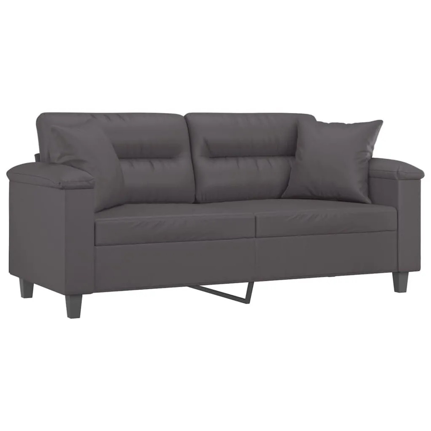 vidaXL 2-Sitzer-Sofa mit Zierkissen Grau 140 cm Kunstleder 3200990 günstig online kaufen
