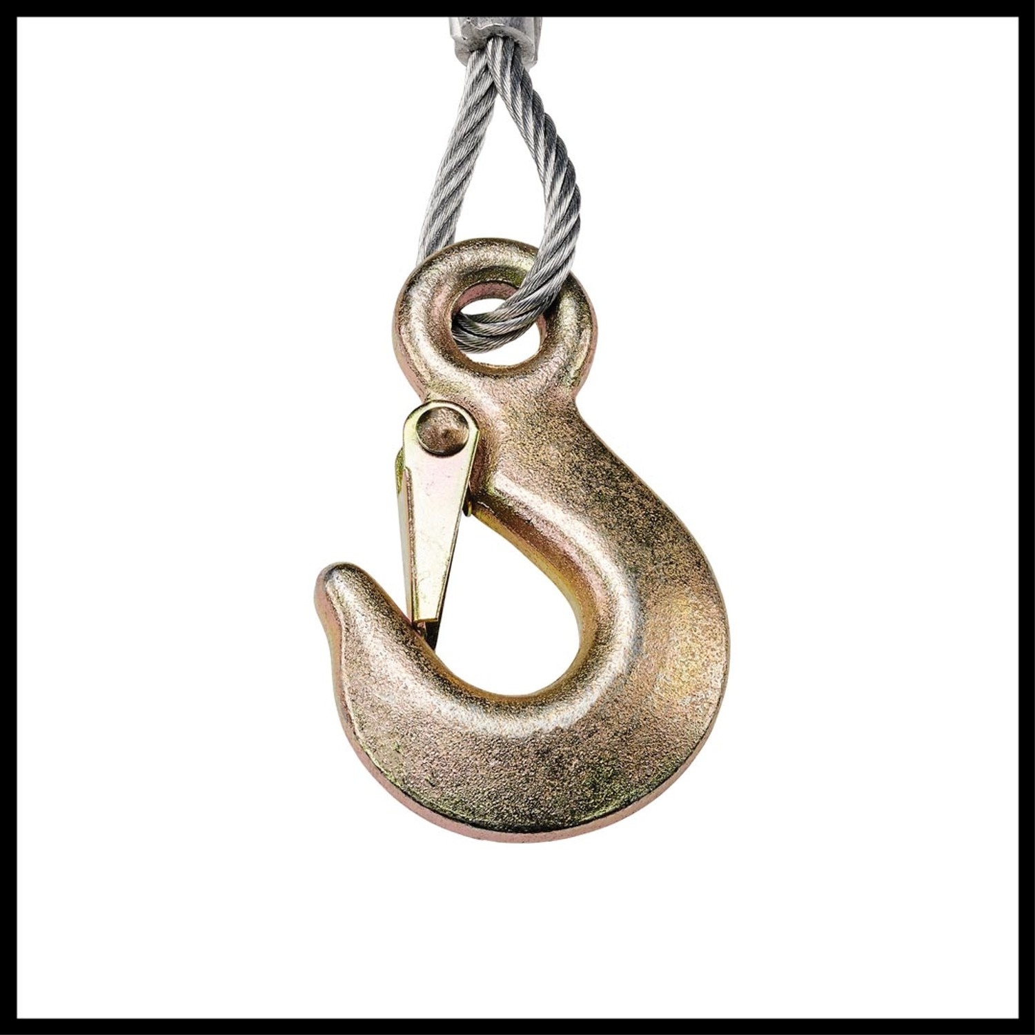 Detailaufnahme Lasthaken mit Sicherung der Einhell Handseilwinde TC-WI 500.