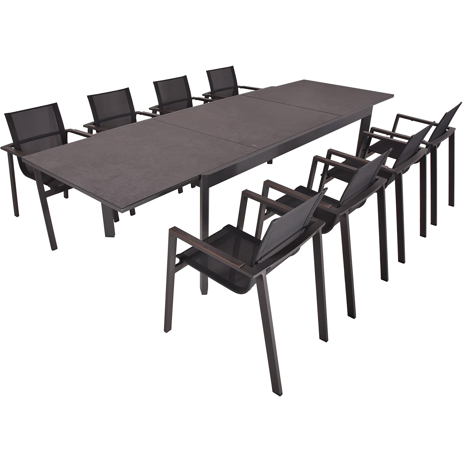 Garden Pleasure Gartenmöbel-Set Nerea 9-teilig mit Stapelstühle Sophia Anthrazit