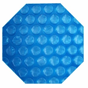 Achteckige, hellblaue Solarplane 273cm für Holzpool, 400µm, zur Erwärmung des Pools.