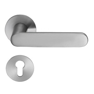 MeinTürgriff Drückergarnitur Georgetown Flachrosette Edelstahl Matt Türdrücker eckig PZ