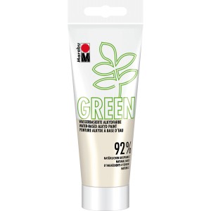 Tube Marabu Green Alkydfarbe, wasserbasiert, 100ml, Cremeweiß. Künstlerfarbe für Leinwand, Papier, Holz u.v.m.