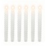 Relaxdays LED Stabkerzen 6er Set Echtwachs Weiß Flackernd 25 cm x 2,2 cm