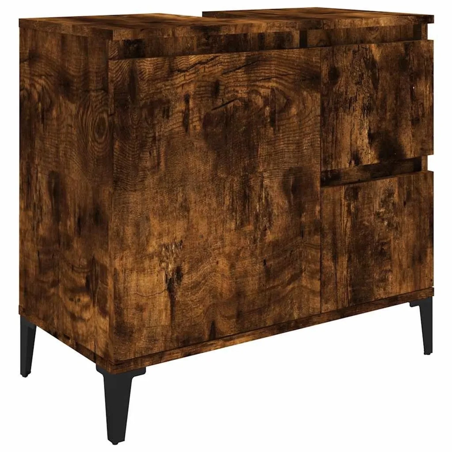 vidaXL Badschrank Räuchereiche 65x33x60 cm Holzwerkstoff 819833